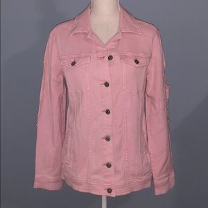 New Arizona Co. distressed pink jean jacket